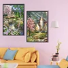 2Pcs/set Diamond Painting-5D Full Round Drill Country House(70*40 CM)