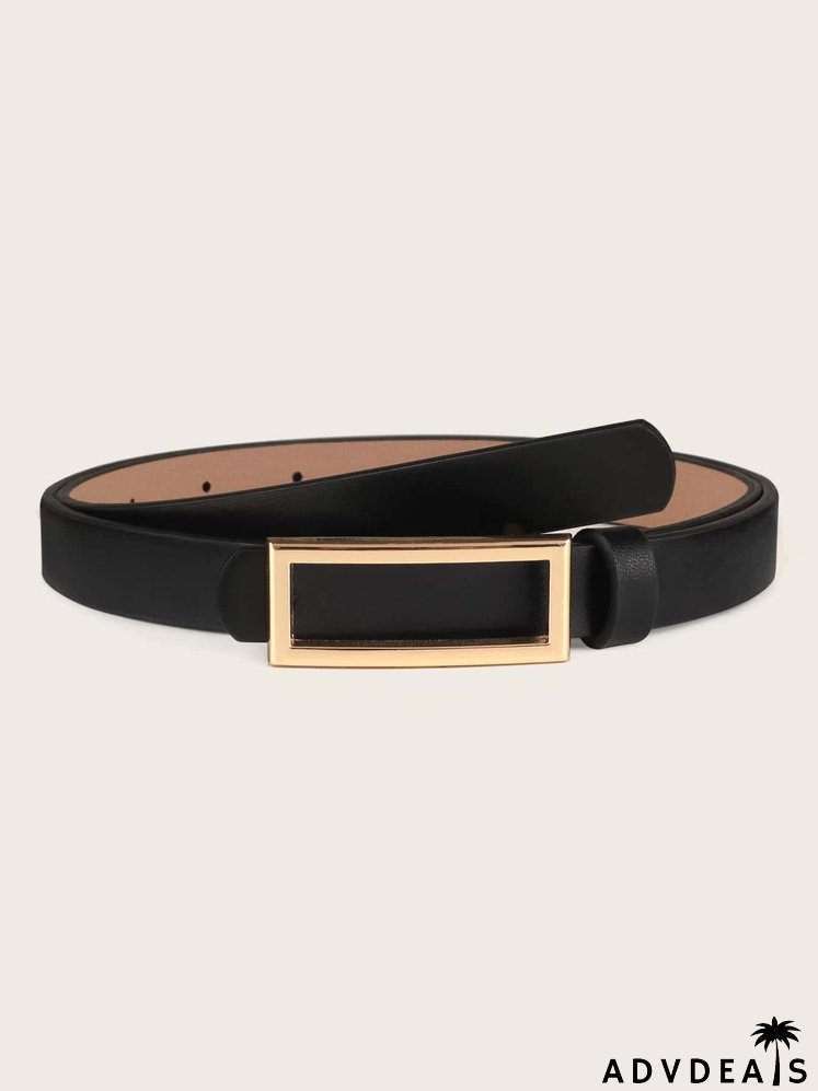 Geometric Metal Buckle Belt