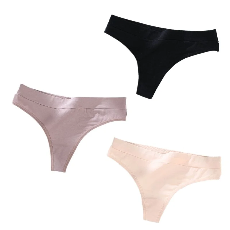 3Pcs/Lot Women's Cotton Thong Panties String Underwear Women Briefs Sexy Lingerie Pants Intimate Ladies Low-Rise G-String