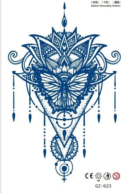 Temporary Waterproof Tattoos Stickers Creative Necklace Flower Juice Ink Lasting Girls Arm Neck Back Waist Buttocks Fake Tatoo