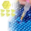 DIY sechseckiges Diamond Painting Tablett Kit mit großer Kapazität und Löffelpinsel (gelb)