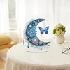 (US Local)Double Sided Acrylic Special Shape Moon Butterfly Diamond Painting Desktop Ornaments Kit