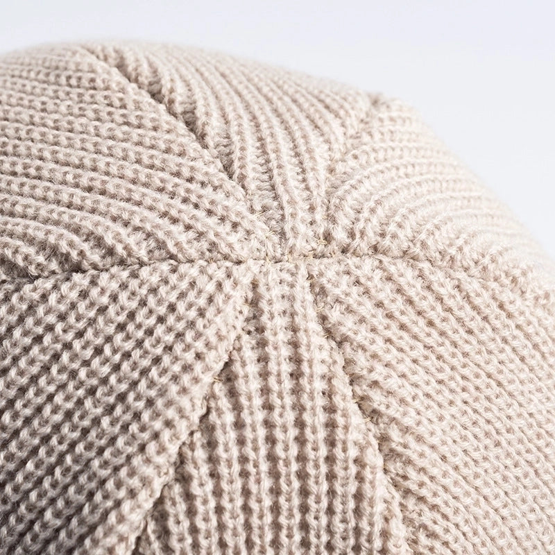 Unisex Minimalist Solid Color Crimping Wool Cap