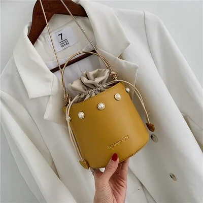 Women Messenger Bagdesign Women Handbag Pink Bucket Bag Ladies Shoulder Bag Casual Female Chain Crossbody Messenger Bag