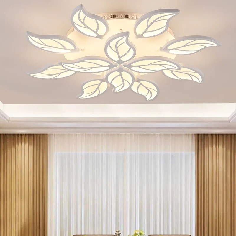 New Lustre Modern LED Leaf Ceilling Chandelier With Remote Control For Kitchen Dining Living Room Bedroom Fixture