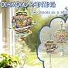2pcs DIY Diamond Painting Butterfly Wind Chimes Crystal Window Suncatcher Craft Set Birthday Gifts Home Garden Decor