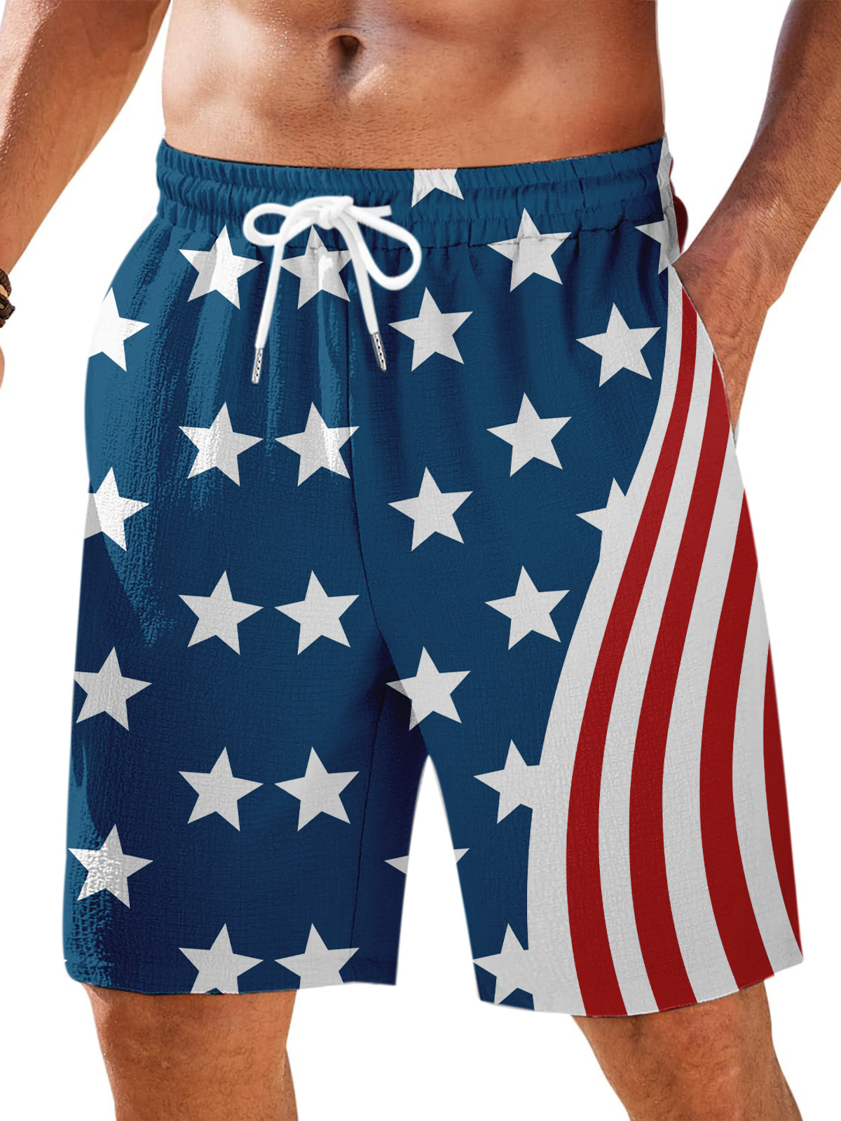 Men's Summer American Flag Shorts Comfort Shorts
