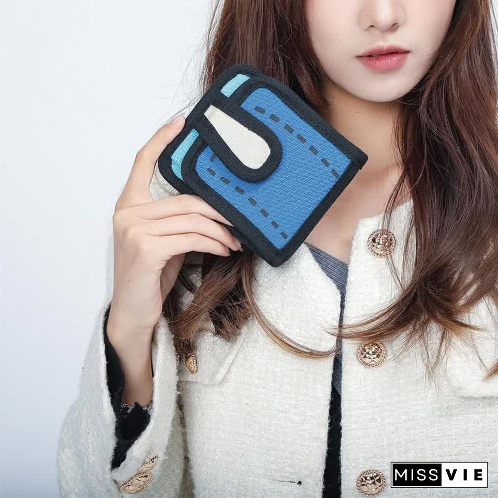 3D Cartoon Colorblock Canvas Purse