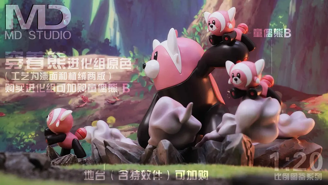 Evolution of Bewear Set - Pokemon Resin Statue - MD-Studio
