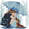 Girl And Dog-14CT Stamped Cross Stitch 29*30cm/11.42*11.81in