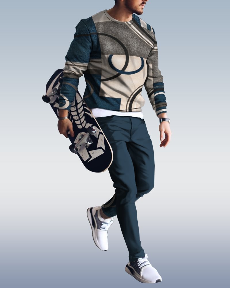Men's Casual Personality Print Suit  155