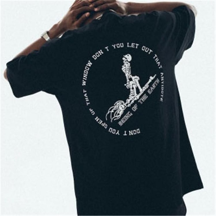 Vintage punk skull print t-shirt