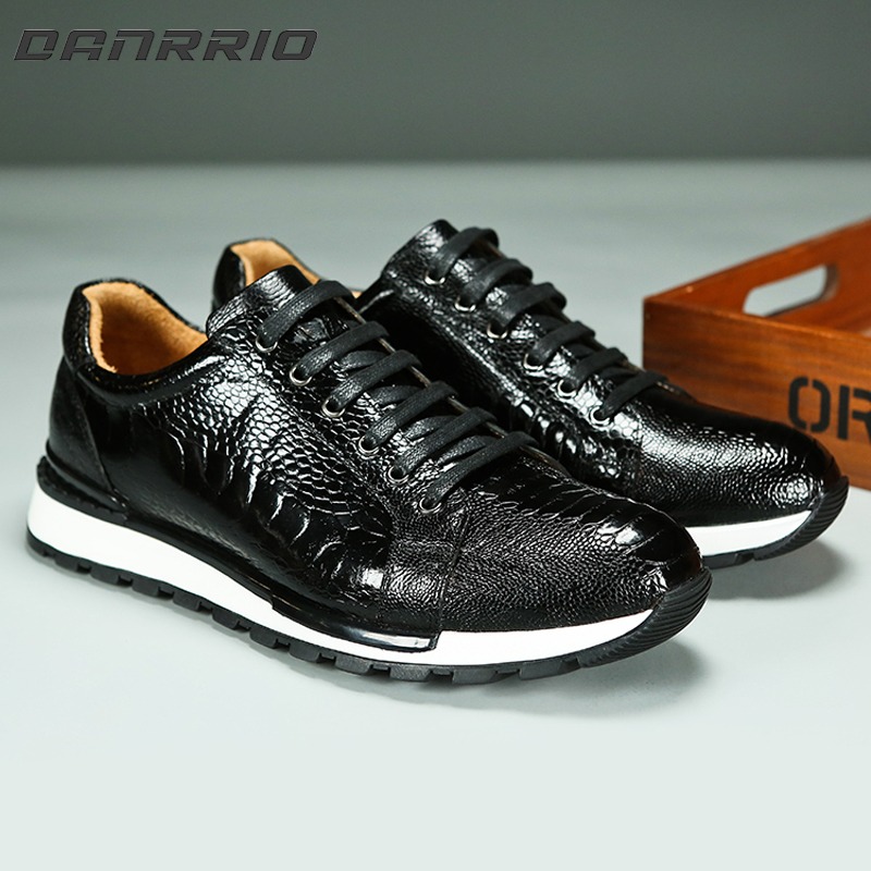 DANRRIO Ostrich Leather Luxury Business Casual Shoes|Handmade Sneakers DANRRIO.COM DANRRIO