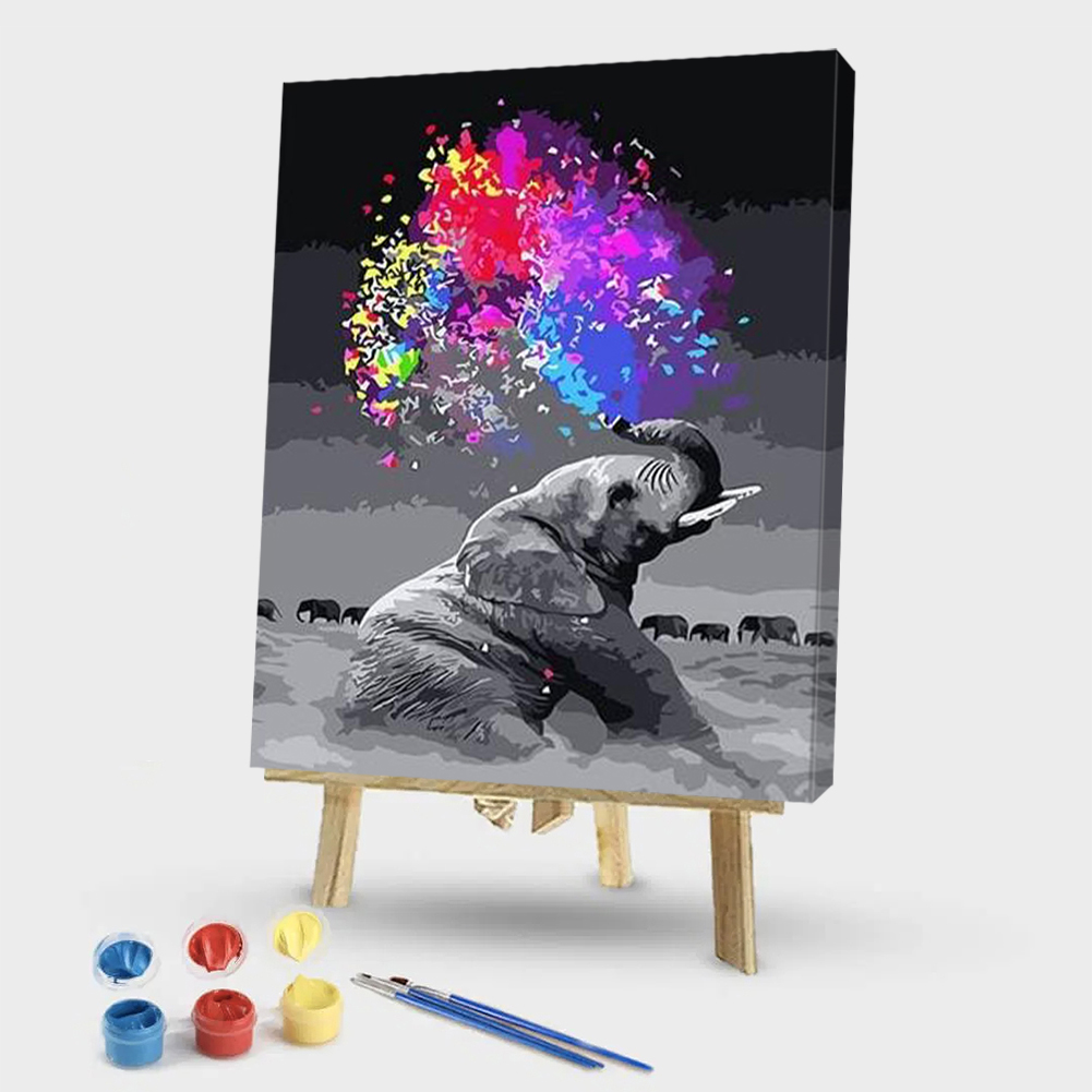 

40*50CM - Paint By Numbers - Watercolor Elephant, 501 Original