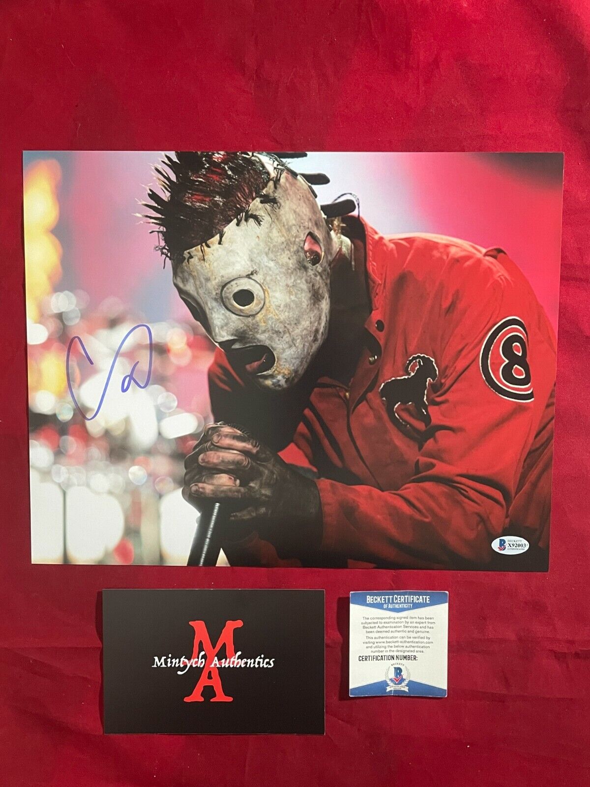 COREY TAYLOR SLIPKNOT STONE SOUR SIGNED 11x14 Photo Poster painting! BECKETT COA! CMFT! IOWA!