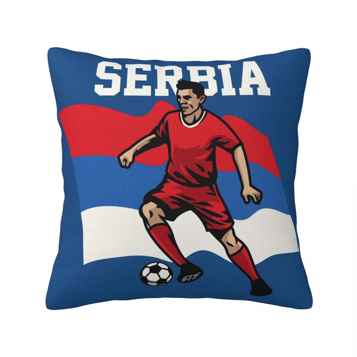 Serbia Soccer Player Decorative Throw Pillow