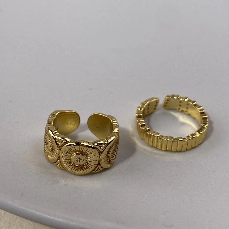 Copper Geometric Open Rings