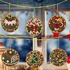 6pcs/set DIY Diamond Special Shape Pearl Art Hanging Wooden Christmas Tree Ornament Kit