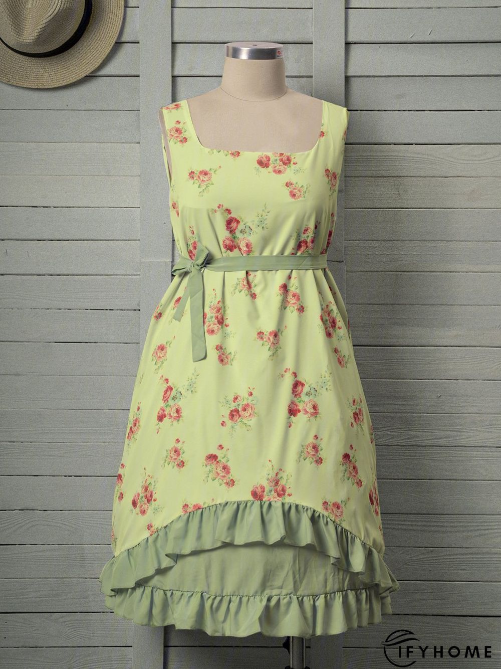 Casual Sleeveless Plus Size Printed Dress | IFYHOME