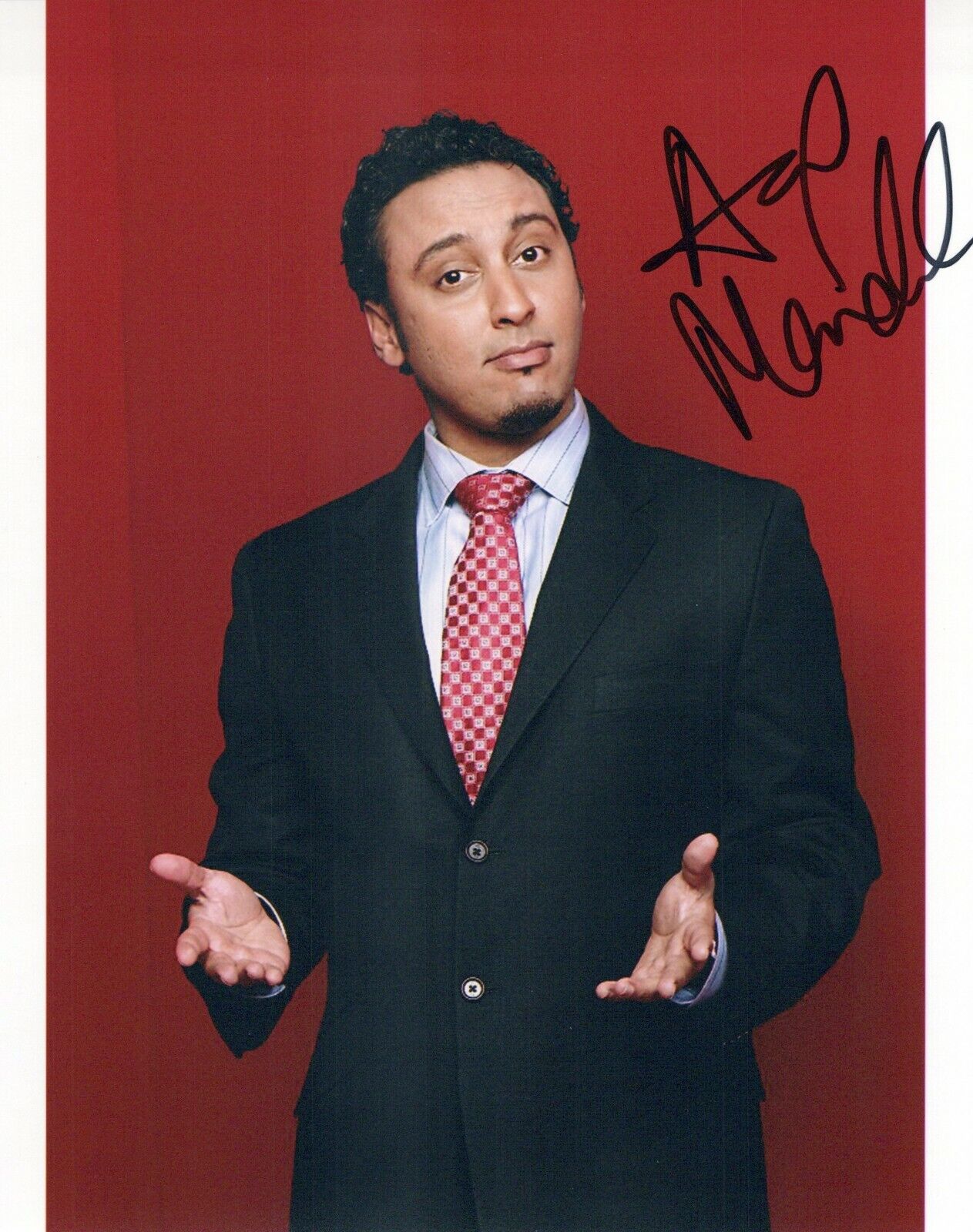 Aasif Mandvi head shot autographed Photo Poster painting signed 8x10 #5