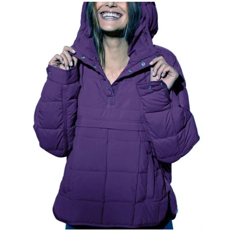 Athvotar Athvotar Autumn And Winter New Fashion Loose Long-Sleeved Hooded Cotton Jacket Warm Top