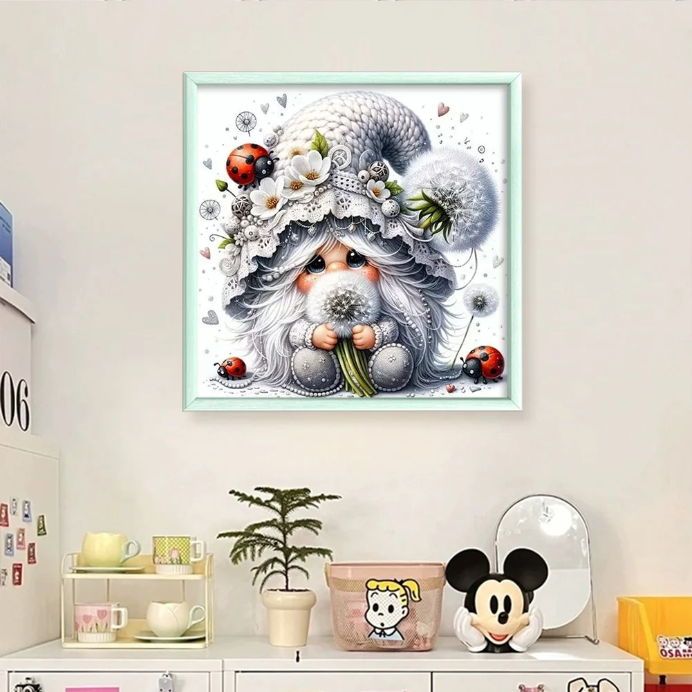 11CT Full Stamped Cross Stitch - Dryad Gnome & Dandelion(Canvas|50*50CM)