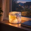 Marble LED Cordless Lamp Type-C Rechargeable Portable Ambient Lights Adjustable Light Modes for Home Office Travel Outing Social Occasions