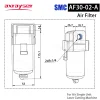 SMC AF30-02-A Original Air Filter Pump Compressor Oil Water Separator Transparent Bowl Guard 360&deg; Visibility for Laser Cutting