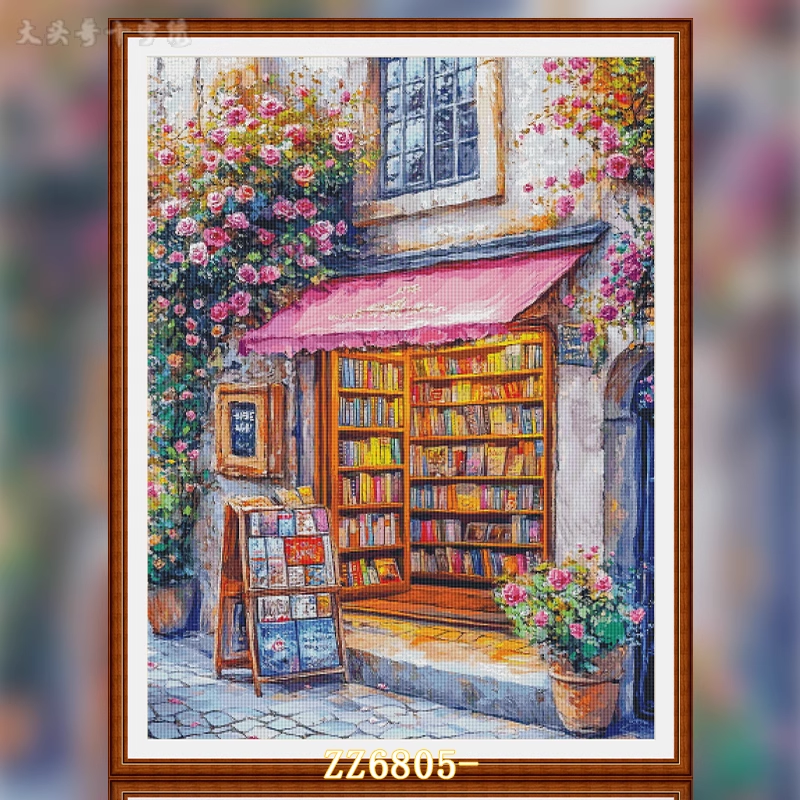【ZZ6805- Flower Bookstore】 Painting Fairy Cross Stitch