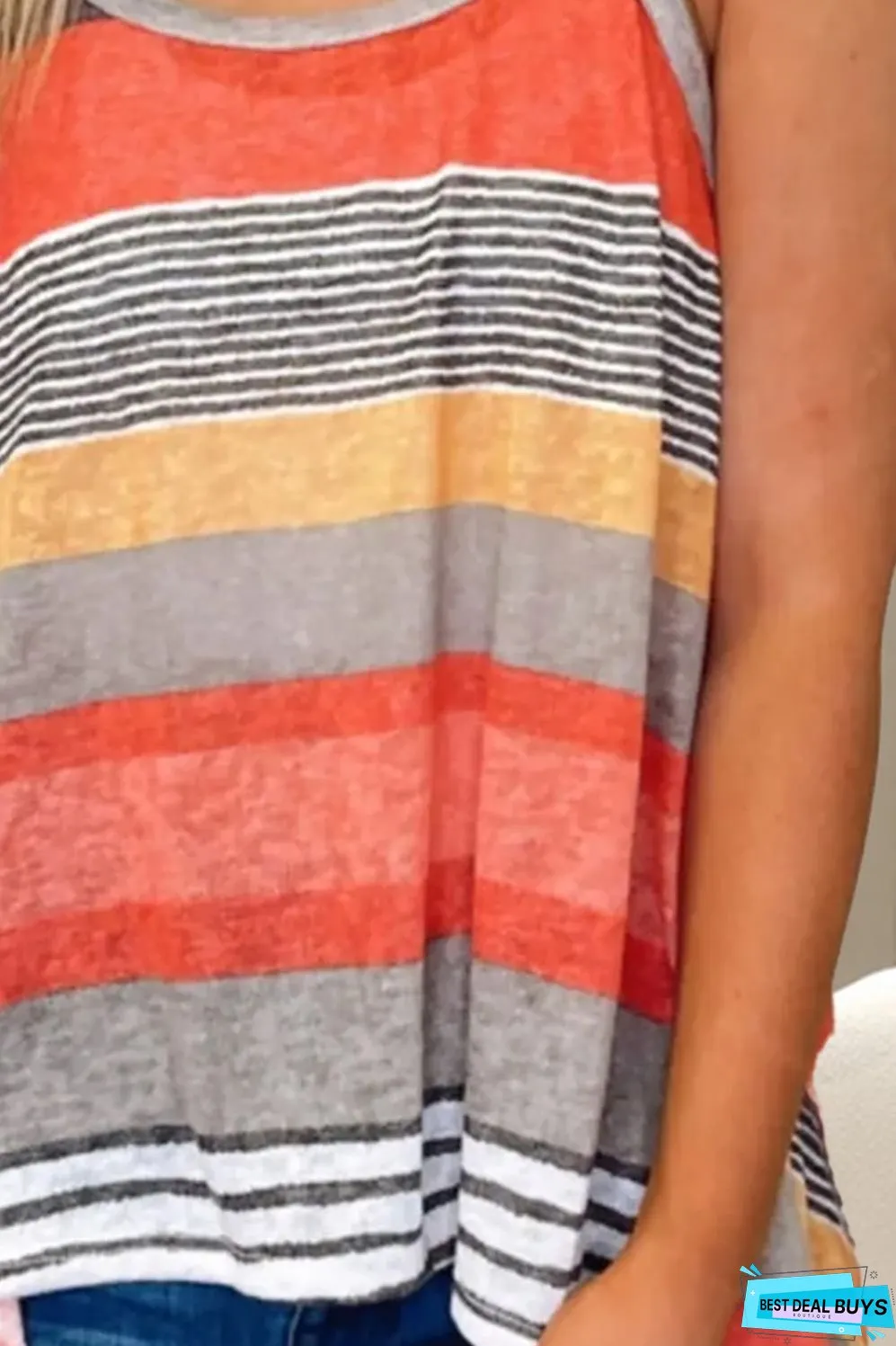 Color Block Round Neck Cami