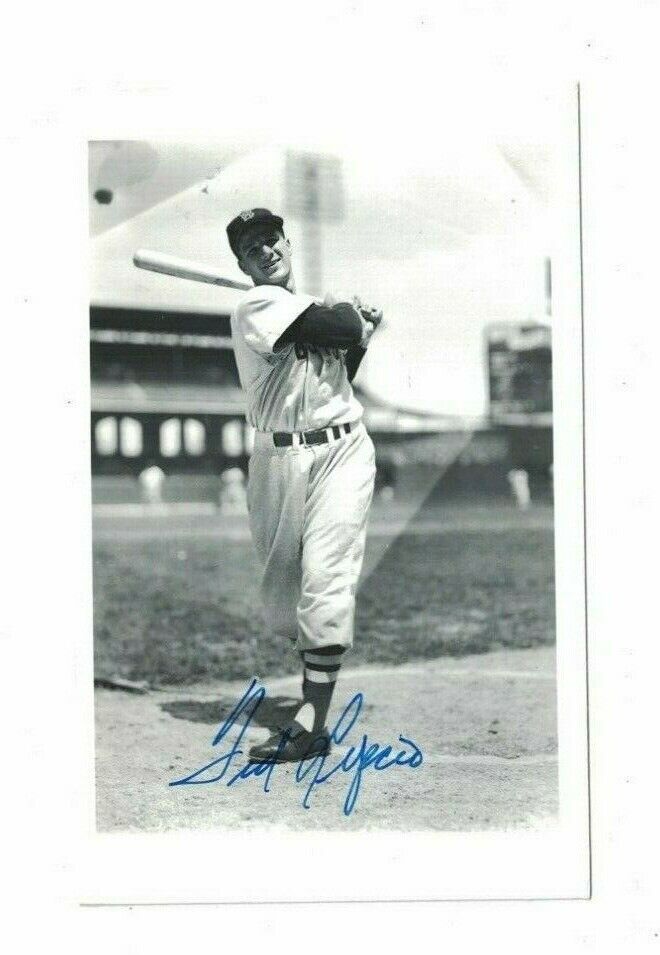 Ted Lepcio Boston Red Sox Signed 3 1/2 x 5 1/2