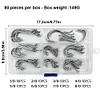 80Pcs Fishing Hooks Octopus FishHooks Fishing Barbed Hooks Fishing Accessories