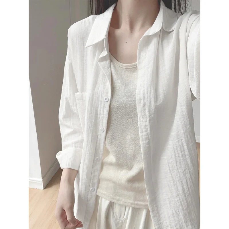 Uveng Uveng Apricot Thin Sunscreen Long-Sleeved Shirt Women's Summer Dress New Loose Thin Shirt Folded Coat
