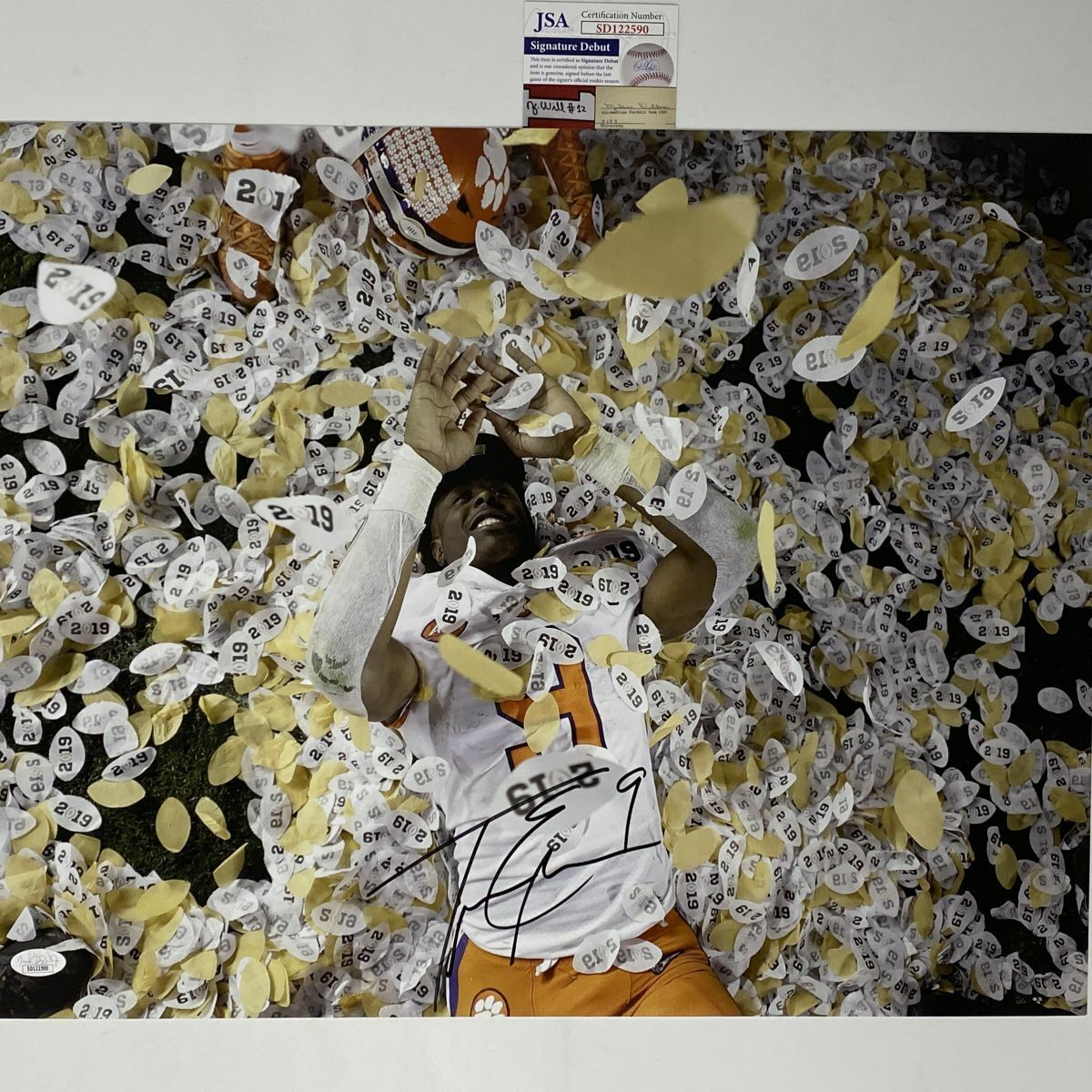 Autographed/Signed TRAVIS ETIENNE JR Clemson Tigers 16x20 Photo Poster painting JSA COA Auto #1