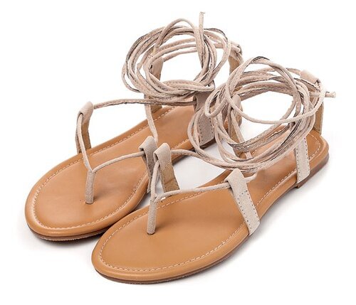 Eilyken Summer Roman Sandals  Multiple Cross-Strap tall knee high Bondage Thong Nubuck Women Sandals Flip flops Black Apricot