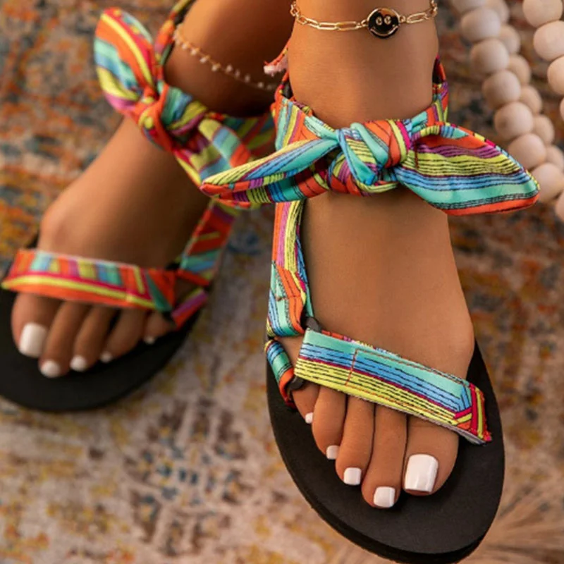 velcro bow beach women's sandals
