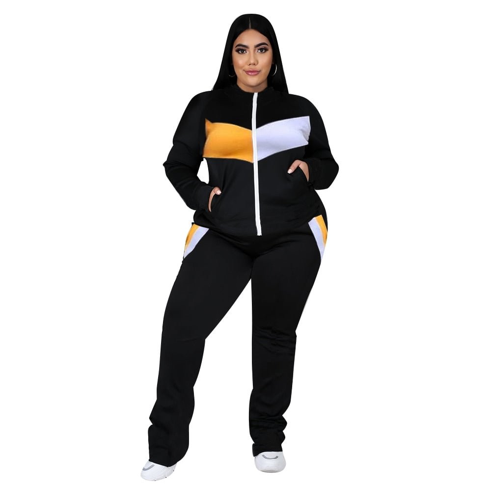 Plus Size Women Clothing Tracksuit Two Piece Set 5XL Sweatsuit Coat and Sweatpants Sport New Jogging Suit Wholesale Dropshipping