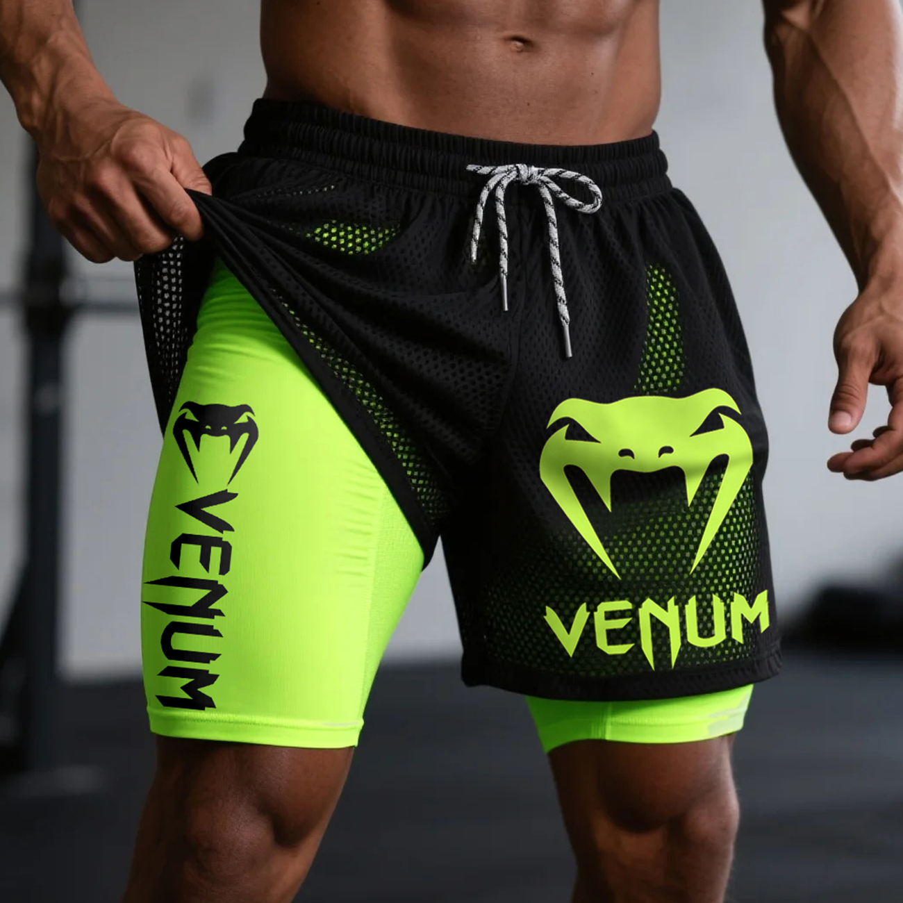 Fitness Double Mesh Shorts Everyday Basic Shorts Ultimate Fighting Double Shorts