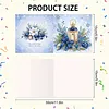 6pcs DIY Blue Christmas Diamond Painting 3D Greeting Card