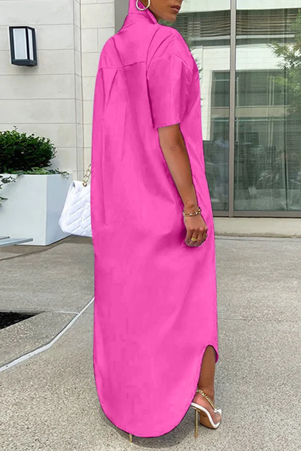 Short Sleeve Irregular Hem Blouse Dress