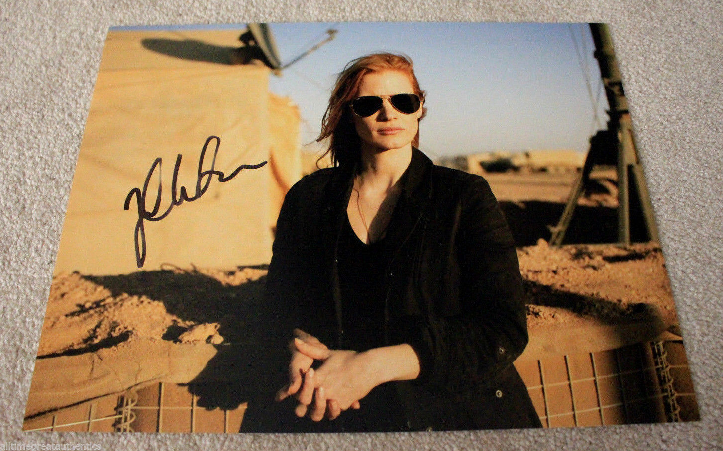 JESSICA CHASTAIN SIGNED 'ZERO DARK THIRTY' 11x14 Photo Poster painting COA ACTRESS INTERSTELLAR