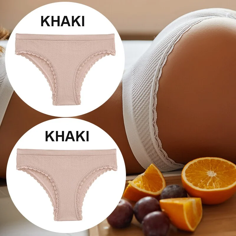 FINETOO 2PCS/Set Women Lace Seamless Sexy Panties 6 Solid Color Brazilian Panty Girl Briefs Lingerie Underpant M-2XL Underwear