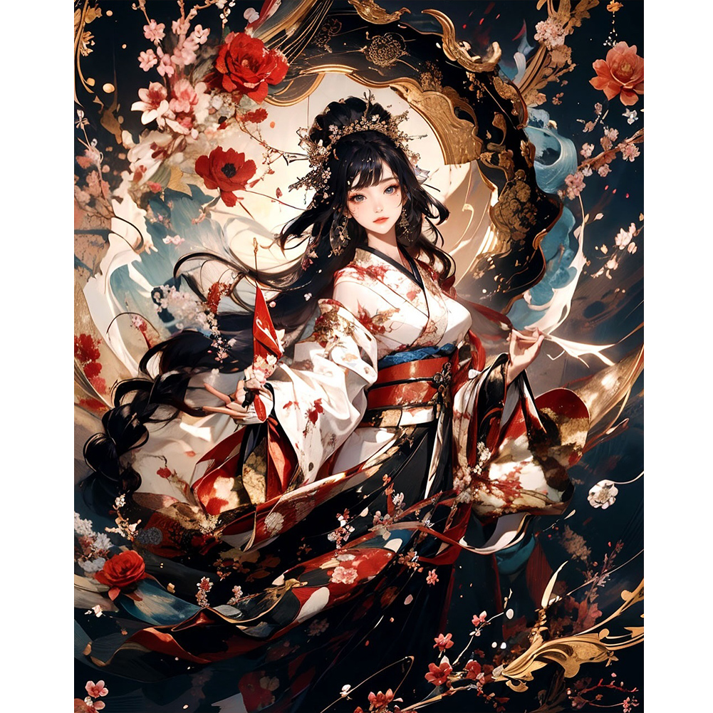 Ancient Style Girl 40*50cm(canvas) full round drill diamond painting