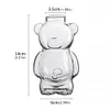 Cute Bear Glass Cup Cartoon Bear Shaped Coffee Mug Beverage Glasses (No Straw)