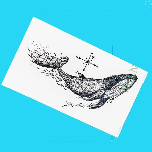 Waterproof Temporary Tattoo Siberia forest bear tree bird fox owl wolf whale tatto flash tatoo fake for girl women men 7