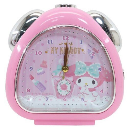 My Melody  Snooze Alarm Bell Clock LED Light Mirror PINK Sanrio Japan A Cute Shop - Inspired by You For The Cute Soul 