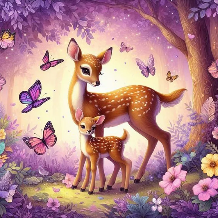 Garden Elk 40*40CM (Canvas) Full Round Drill Diamond Painting gbfke