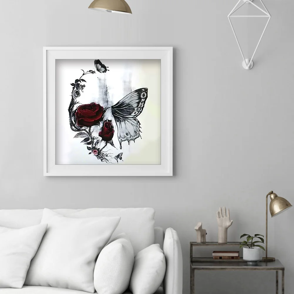 Full Round Diamond Painting 30*30cm - Skull Rose