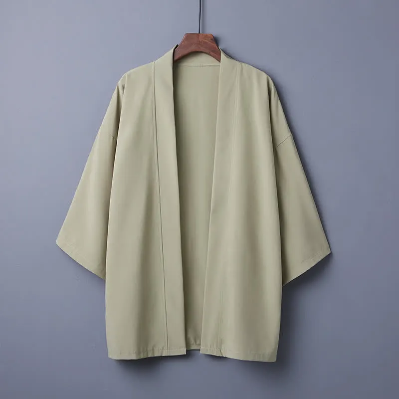 Vintage Pure Color Casual Cardigan Kimono Outerwear