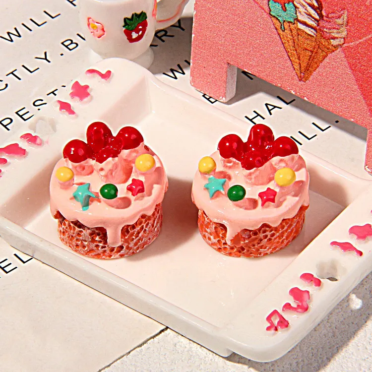 Mini Star Strawberry Cake Resin Charm